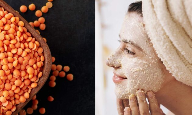 How to use red lentil or masoor dal face mask for skin?